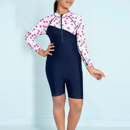 Muhuratam Girls Navy Blue Nylon Swimwear-image-33