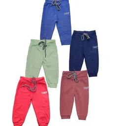 MANZON Infants Pack Of 5 Mid-Rise Joggers-16