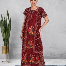 UDHATIKRAMAN Printed Maxi Nightdress-image-95
