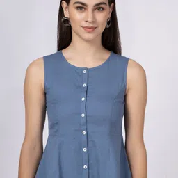 Saffron Threads Women Sleeveless A-Line Top-image-4