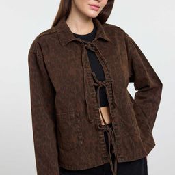 Trendyol Women Spread Collar Abstract Printed Cotton Casual Tailored Jacket-32