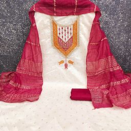 MANVAA Embroidered Sequined Unstitched Dress Material-picture-48