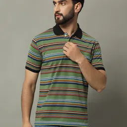 GET GOLF Men Striped Polo Collar Cotton T-shirt-image-67
