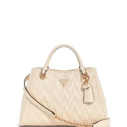 GUESS Textured PU Structured Satchel with Quilted-image-7