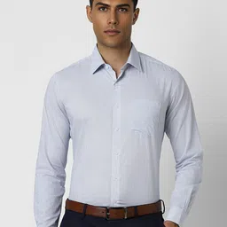 Van Heusen Men Spread Collar Micro Checked Cotton Slim Fit Formal Shirt-image-81