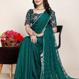 K 5 Fashion Embroidered Pure Chiffon Saree-image-83