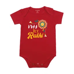 FFLIRTYGO Infants My First Rakhi Printed Envelope NeckBodysuit-image-86