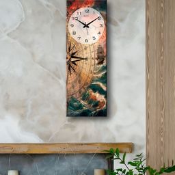 OLIVE TREE Red & Beige Printed Wooden Contemporary Analogue Wall Clock-image-31