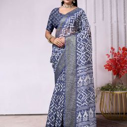 KALINI Ethnic Motifs Pure Cotton Ikat Saree-image-22