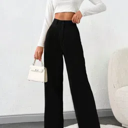 TOOCHKI Women Relaxed Straight Leg High-Rise Formal Trousers-picture-6