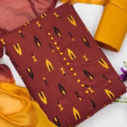 KALINI Women's Cotton Slub Printed Unstitched Salwar Suit Dress Material with Dupatta-image-76