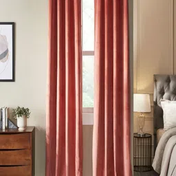 Deco Window Red Set of 2 Room Darkening Long Door Curtain-54
