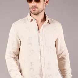 V-Mart Men Regular fitSelf Design Spread Collar Casual Shirt-image-69