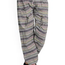Exotic India Women Smart Cotton Woven Yoga Trousers with Front Pockets-image-29