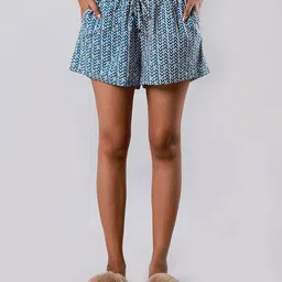 ETC Women Printed Mid-Rise Cotton Lounge Shorts-image-59