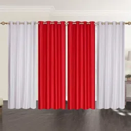 270 cm (9 ft) Polyester Semi Transparent Long Door Curtain (Pack Of 4) (Solid, Multicolor)-image-62