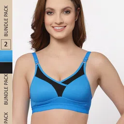 Floret Pack of 2 Heavily Padded Non Wired T Shirt Bra-image-58