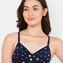 Lady Lyka Graphic Lightly Padded & Non-Wired Seamless Cotton Bra-picture-58