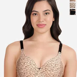 shyaway Pack of 3 Floral Medium Coverage Lightly Padded T-shirt Bra-All Day Comfort-image-74