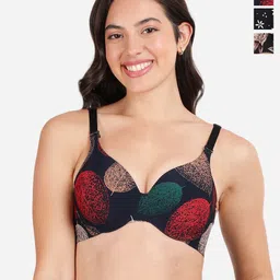 shyaway Pack of 3 Floral Medium Coverage Lightly Padded T-shirt Bra-All Day Comfort-picture-10