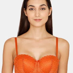 Zivame Women Orange Geometric Underwired Lightly Padded Bra-image-80