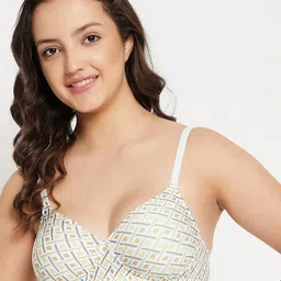 Clovia Yellow Graphic Printed Full Coverage Lightly Padded Bra With All Day Comfort-image-69