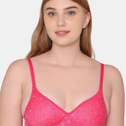 KOMLI Floral Printed Full Coverage Lightly Padded Cotton T-shirt Bra- All Day Comfort-picture-38