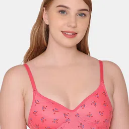 KOMLI Floral Printed Full Coverage Lightly Padded Cotton T-shirt Bra- All Day Comfort-16