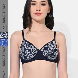 FIMS Floral Self-Design Full Coverage Lightly Padded All Day Comfort Bra-14