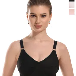 new blue eyes Pack of 3 Women Solid Full Coverage Lightly Padded Bra-picture-53