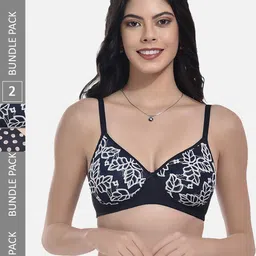 StyFun Pack Of 2 Full Coverage Self Design Lightly Padded All Day Comfort Bras-23