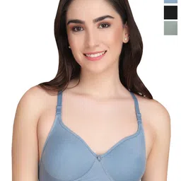 Liigne Pack Of 3 Full Coverage Non Padded Everyday Bra With All Day Comfort-picture-2