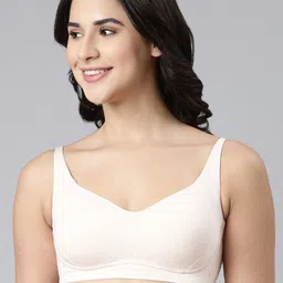 Enamor Cream Ultimate Softness Bamboo Cotton Full Support T-shirt Bra Padded and Wirefree-23