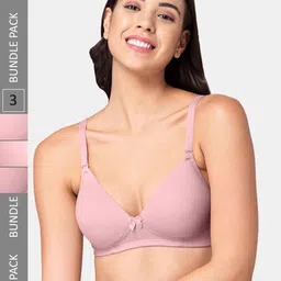 Tweens Pack Of 3 Non-Wired Lightly Padded Seamless T-Shirt Bra With All Day Comfort-22
