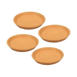 LASAKI 4 Pieces Orange Round Truffle Ceramic Pot Trays-picture-55