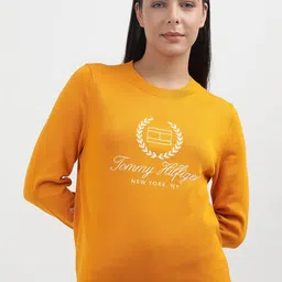 Tommy Hilfiger Women Embroidered Typography Printed Round Neck Sweatshirt-picture-9