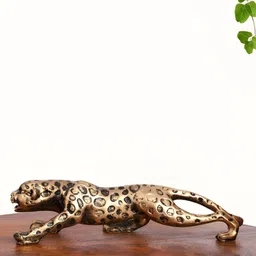 INTERNATIONAL GIFT Animal Showpiece Gold-Toned Leopard Birds & Animals Figurine Showpiece-image-45