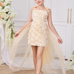 StyleCast x Revolte Girls Self Design Shoulder Straps Georgette Bodycon Dress-image-62