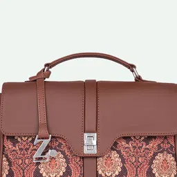 ZOUK Jodhpur Damask Nessa Ethnic Motifs Printed Structured Satchel image 5
