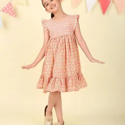 Fabindia Girls Floral Printed Cotton A-Line Dress-image-19
