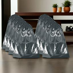 Aura Grey & Transparent 8 Pieces Printed Reusable Shoes Organisers-9