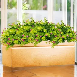 Go Hooked Brown & Green Rectangular-Shaped Durable Planter image 1