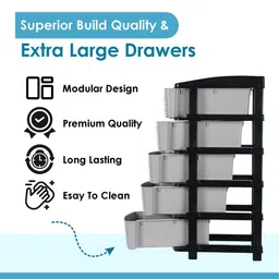 Kuber Industries Black Set of 1 Regular Drawer Organiser Organisers image 5