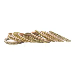 CHRISHAN Set Of 24 Stone-Studded & Velvet Bangles image 2