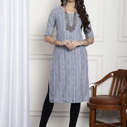 Ethnic basket Women Multicoloured Poly Crepe Kurta Sets-picture-21