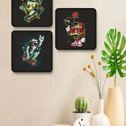 Livin'luxe Black & Red Set of 3 Piece Wood Cartoon Characters Wall Paintings-picture-46