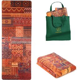 Suede & Natural Rubber Marrakesh Yoga Mat + Carry Bag | Extra Thick Extra Long - Brown 1 mm Yoga Mat-image-13
