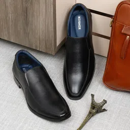 Kosher Men Leather Formal Slip-On Shoes-image-44