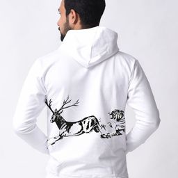 Bloopers Store Men Typography Printed Long Sleeves Hooded Cotton Sweatshirt-image-60