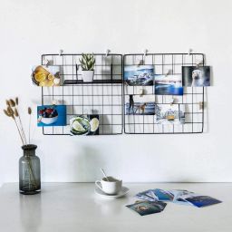 Wall Grid Panel for Photo Hanging Wall Decoration Storage Display Grid(2pcs) 12 inch Grid Photo Frame wall-image-75